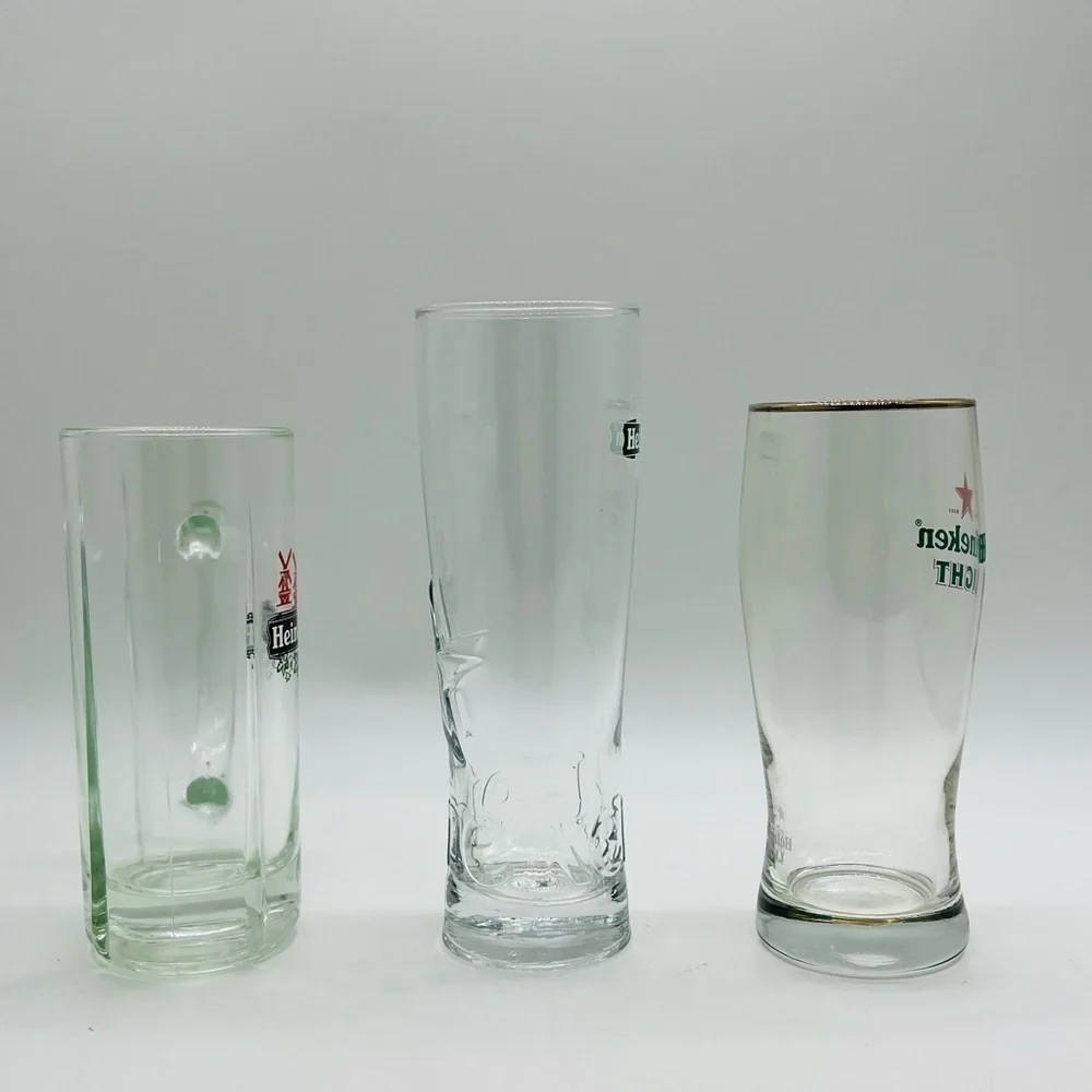 SET OF 3 HEINEKEN & HEINEKEN LIGHT BAR GLASSWARE